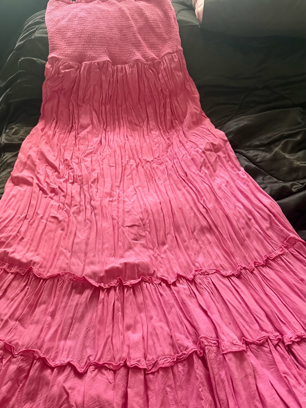 Fashion Nova Hot Pink Smocked Maxi Dress
